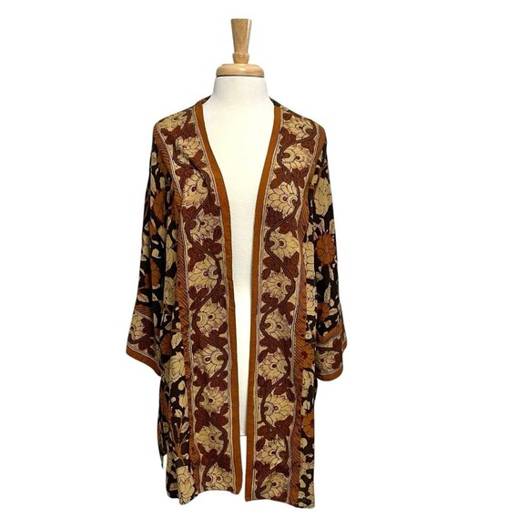 SOFT SURROUNDINGS Autumnal Romantic Floral Topper Open Cardigan size Medium - Picture 1 of 8
